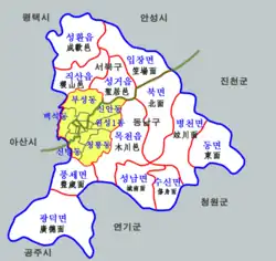 Dongnam District is located in the southeastern part of Cheonan.