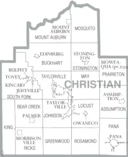 Map of Christian County, Illinois