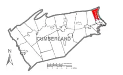 Map of Cumberland County, Pennsylvania highlighting East Pennsboro Township