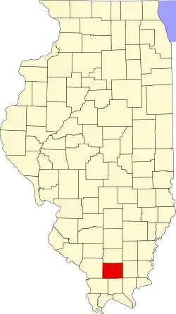 State map highlighting Williamson County