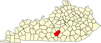 State map highlighting Adair County
