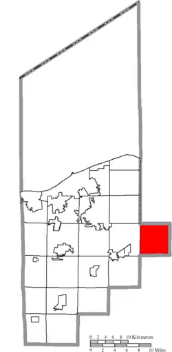 Location of Columbia Township in Lorain County