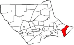 Map of Lycoming County, Pennsylvania highlighting Franklin Township