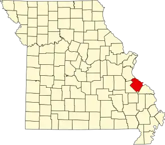 A state map highlighting Sainte Genevieve County in the southeastern part of the state.