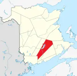 Location within New Brunswick.