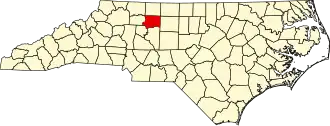 State map highlighting Forsyth County