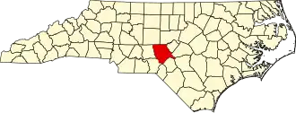 State map highlighting Moore County