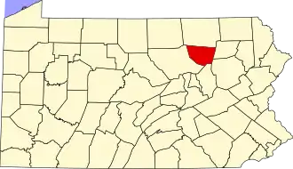 State map highlighting Sullivan County