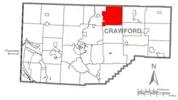 Location of Rockdale Township in Crawford County