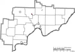 Location of Lowell in Washington County