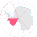 Map of territorial claims in Antarctica