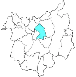 Location of Mariánské Hory a Hulváky in Ostrava