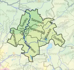 Map of Elderships in Marijampolė municipality