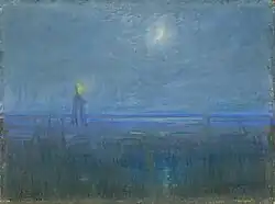 1895. Marshes in New Jersey; possibly the "pastel of New Jersey coast by moonlight" exhibited at the 1895 Salon with The Young Sabot Maker.[58]
