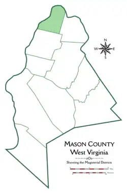 Location of Waggener District in Mason County