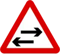 Two-way traffic across one-way road