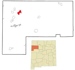 Location in McKinley County and the state of New Mexico