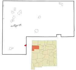Location in McKinley County and the state of New Mexico
