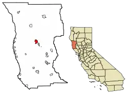 Location in Mendocino County and California