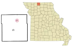 Location of Mercer, Missouri