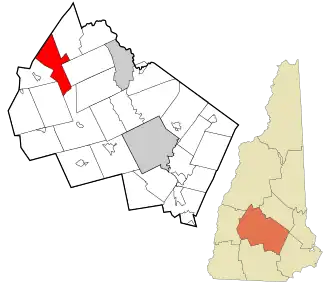 Location in Merrimack County and the state of New Hampshire.