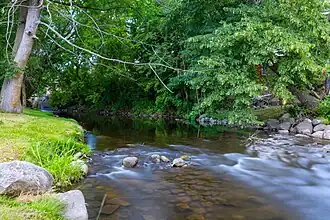 The Middle Branch of the Muskegon River flowing through Marion, Michigan