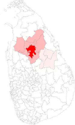 Location of Mihintale