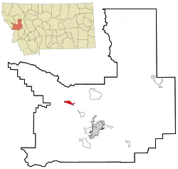 Location in Missoula County and the state of Montana