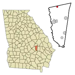 Location in Montgomery County and the state of Georgia