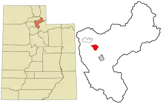 Location in Morgan County and the state of Utah
