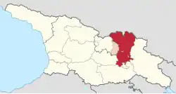 Overlapping borders of de jure Mtskheta-Mtianeti region and de facto South Ossetia[nt 1]