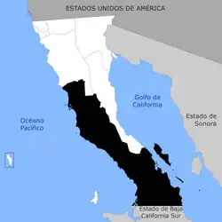 Location of San Quintín in Baja California prior to the creation of San Felipe.