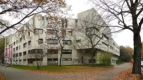 Main building, viewed from south along Fritz-Behrens-Allee in autumn 2011