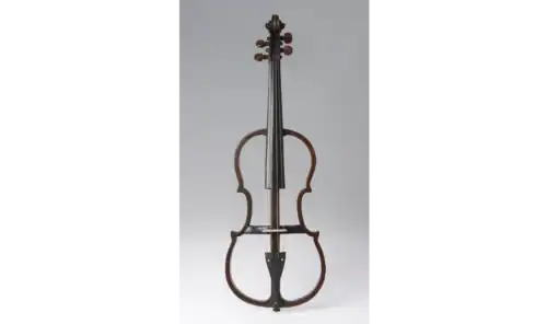 This is a mute violin from the 19th Century. And its on the display in St Cecilia's Hall.