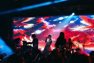 Mxrningstar performing live at Playtime Festival in 2022 in Ulaanbaatar, Mongolia