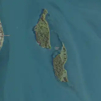 Aerial image of an island.