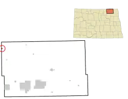 Location of Sarles, North Dakota