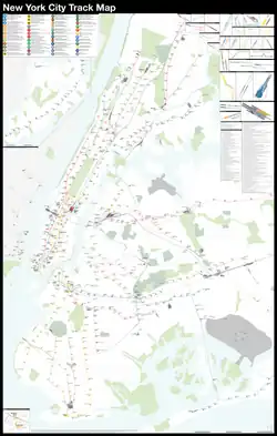 A geographically accurate representation of New York City train lines operated by the Metropolitan Transportation Authority.