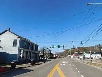 NY 38 northbound in Newark Valley.