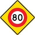 80 km/h speed limit ahead