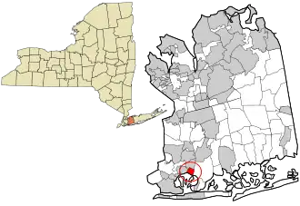 Location in Nassau County and the state of New York