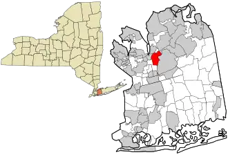Location in Nassau County and the state of New York