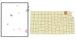 Location within Nemaha County and Kansas