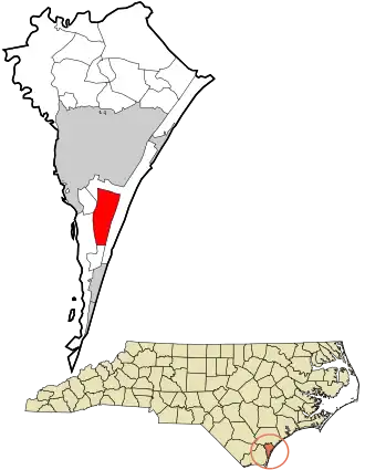 Location in New Hanover County and the state of North Carolina.