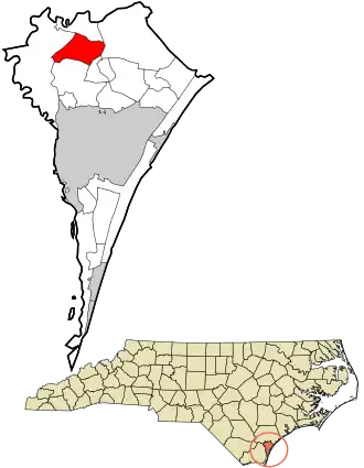 Location in New Hanover County and the state of North Carolina.