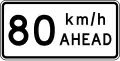 Road works speed limit ahead - 80 km/h