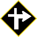 Crossroads with priority (route turns right)