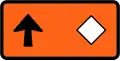 Detour - follow diamond symbol (straight ahead, left-hand)