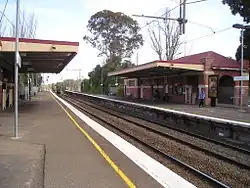 Southbound view from Platform 1, October 2005