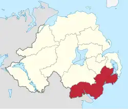 Newry, Mourne and Down shown within Northern Ireland